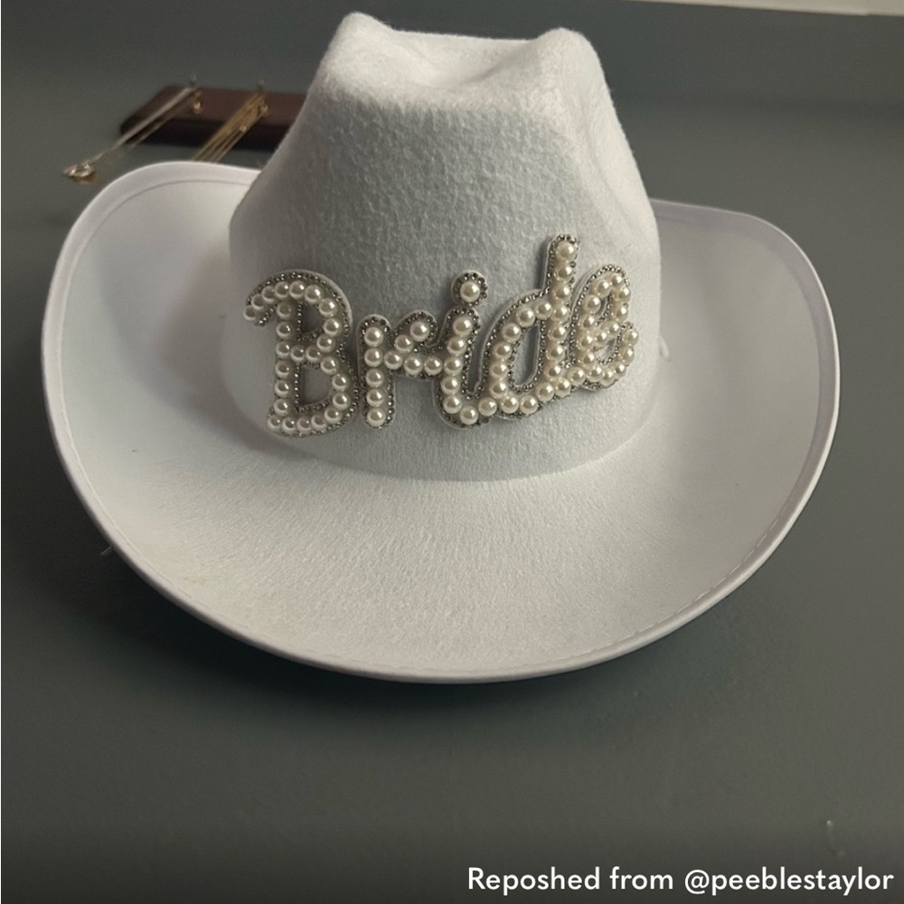 White Bride Cowboy Hat